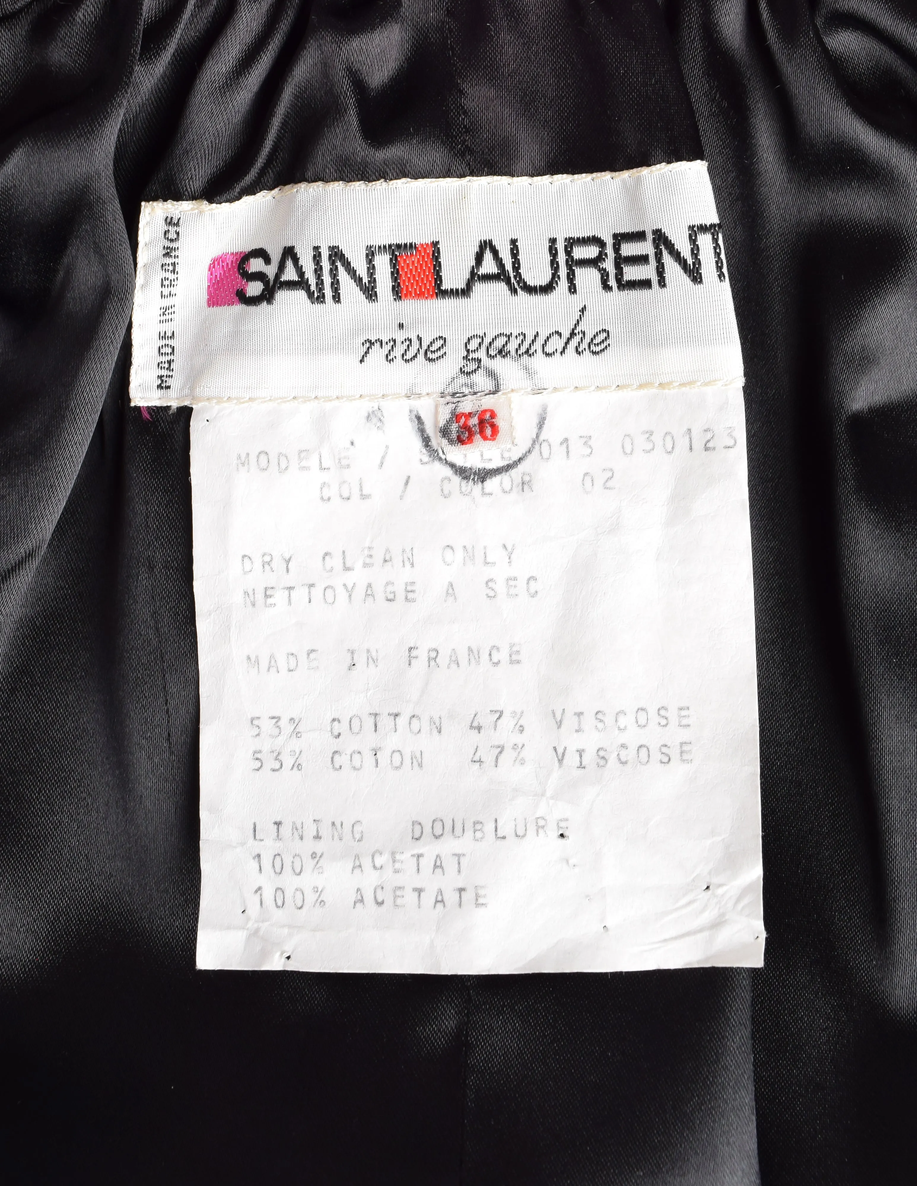 Yves Saint Laurent Vintage AW 1976-77 Russian Collection Black Moire Velvet Cropped Jacket