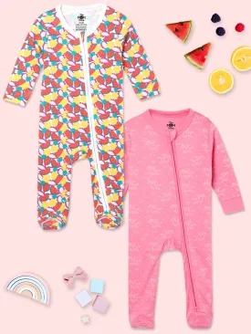 Zipper Romper Combo of 2: Fruitilicious-Fairyland