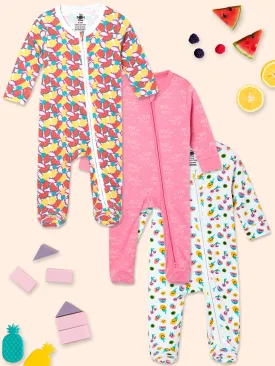 Zipper Romper Combo of 3: Fruitilicious, Berry Bites, and Fairyland